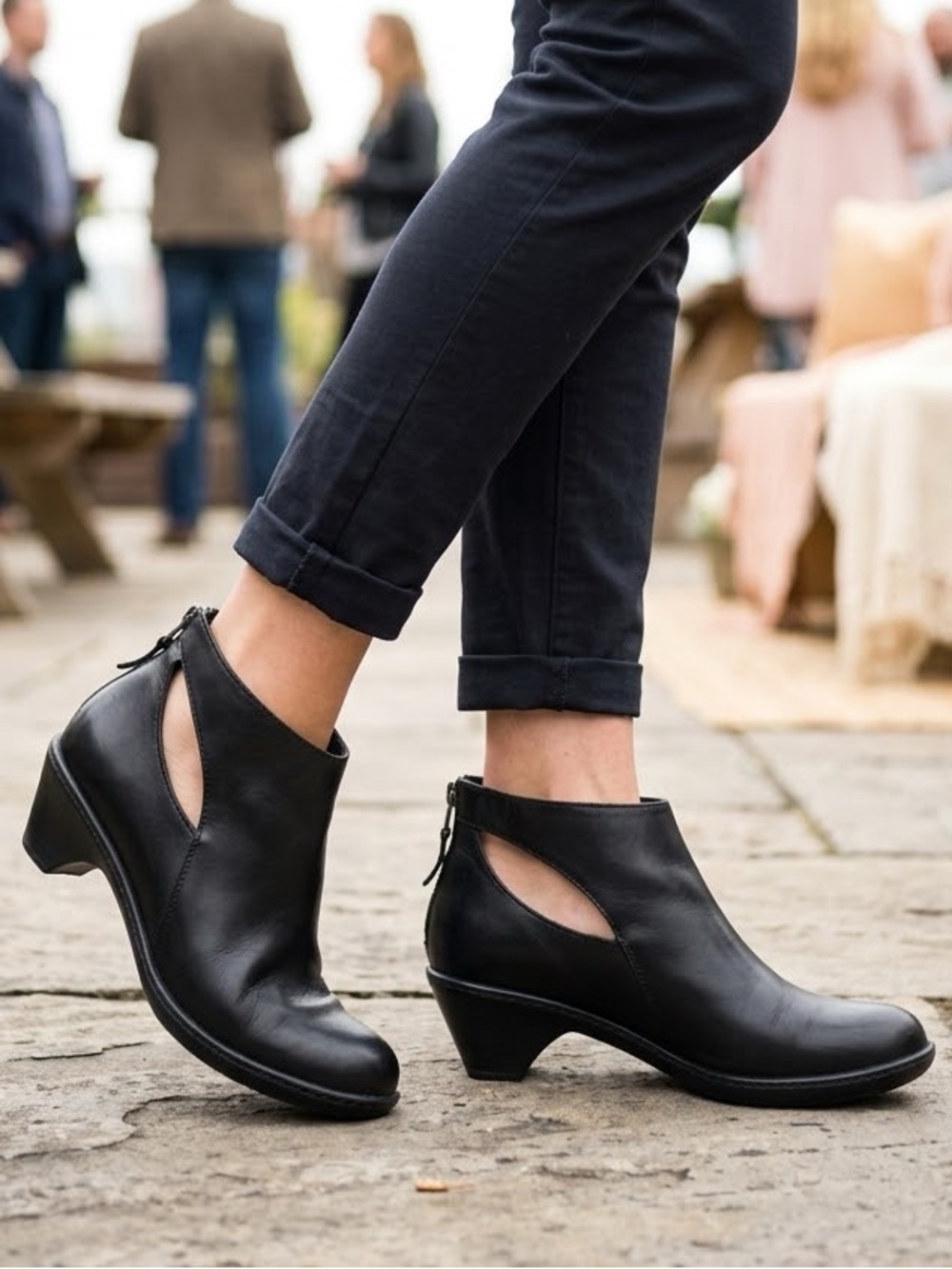 Dansko Bonita Black Leather Cutout Comfort Ankle Boots EU 41 US 10.5 11 Back Zip